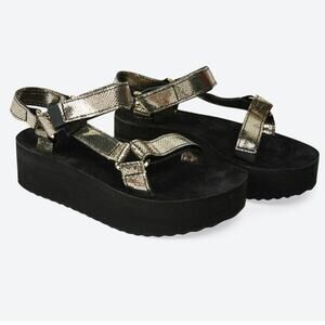 Teva Shiny Gold Strap Sandals